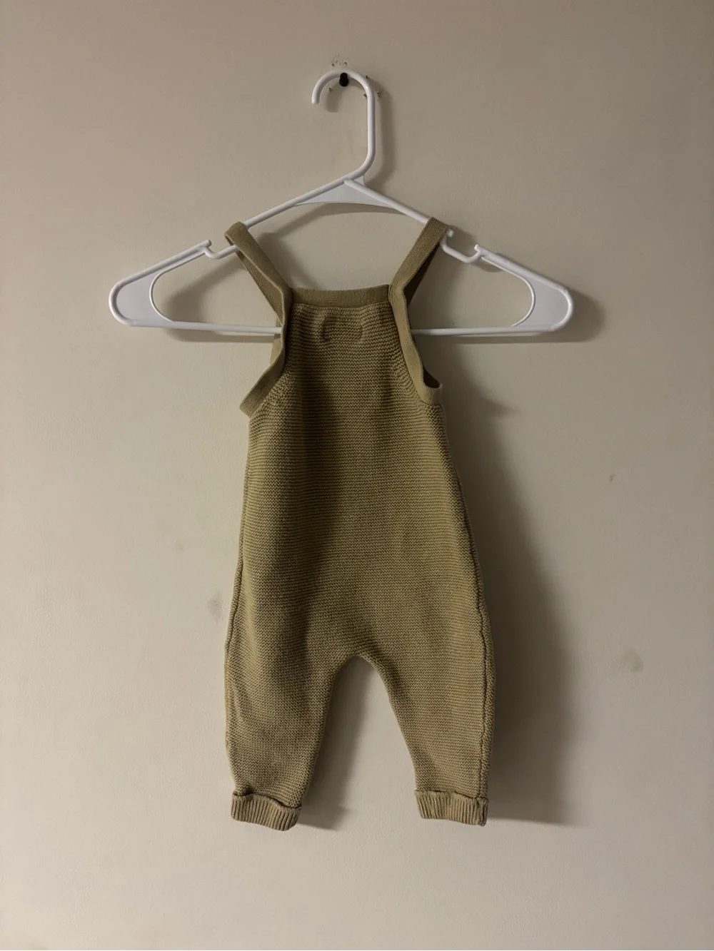 Organic Little Planet by Carter’s Knit Baby Overalls Romper Neutral Beige
